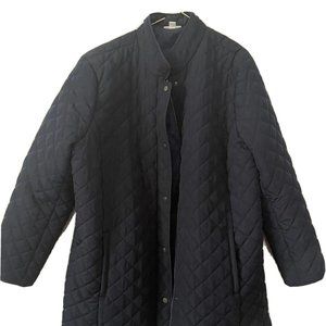 J. Jill Quilted Barn Jacket Women's 1X Blue Pockets Snap Zip-Up
